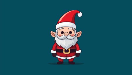 Photo for Christmas gnome. Greeting card with christmas elf in flat style. Vector illustration - Royalty Free Image
