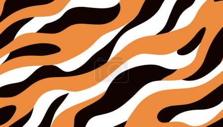 Illustration for Pattern with tiger stripes. Abstract animal print. Vector illustration - Royalty Free Image