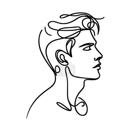 Photo for Drawing of a mans portrait in one line style. Male face. Vector illustration - Royalty Free Image