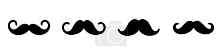 Illustration for Set of hipster mustaches. Black flat mustache isolated. Vector illustration - Royalty Free Image