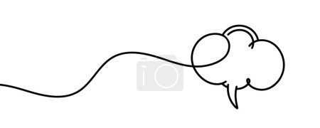 Photo for One line cloud of speech communication. Vector illustration. - Royalty Free Image