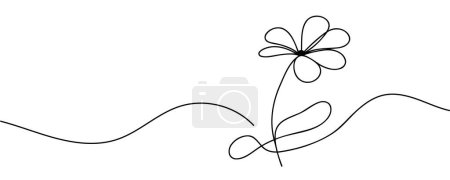 Photo for The flower is drawn as a continuous line. Vector illustration - Royalty Free Image