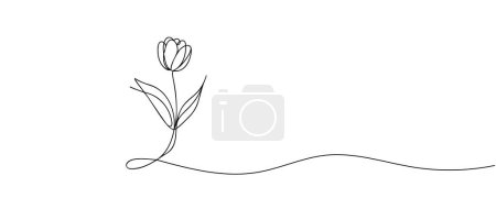 Photo for The tulip is drawn in one continuous line - Royalty Free Image
