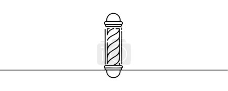 Photo for Barber shop pole one line continuous drawing. Barber shop and hairdresser tools continuous one line illustration. Vector linear illustration. - Royalty Free Image