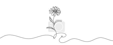 Photo for The flower is drawn as a continuous line. Vector illustration - Royalty Free Image