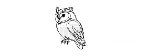 Photo for Online education owl one line graduation concept. E-learning training skill courses. vector illustration - Royalty Free Image