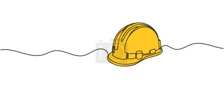 Photo for One line drawing of isolated hard hat. - Royalty Free Image