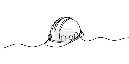 Photo for One line drawing of isolated hard hat. - Royalty Free Image