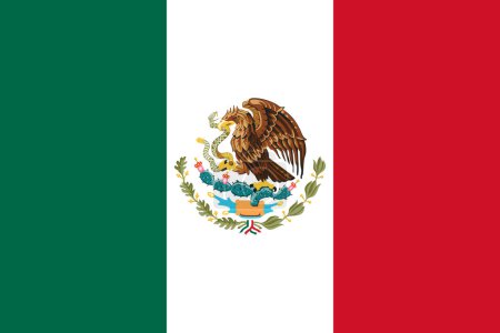 Drapeau officiel de la nation Mexique