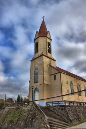 Foto de Catedral de Puerto Octay en la Región de Los Lagos, sur de Chile - Imagen libre de derechos