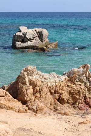 Photo for Scoglio di Peppino and Santa Giusta beach in Sardinia, Italy - Royalty Free Image