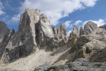 Pale di San Martino range during summer season. Alps, Italy
