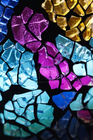 Colorful stained glass background. Close up 