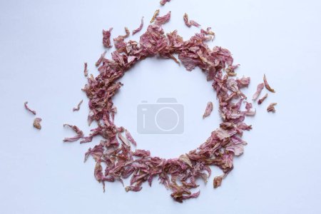 wreath with dried sakura petals