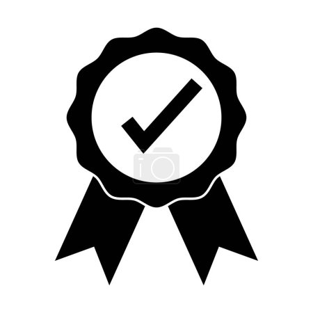 Téléchargez les illustrations : Black thin line award medal icon,symbol about business, financial and industrial work - en licence libre de droit