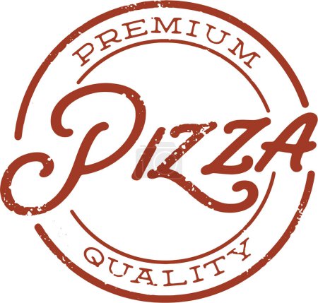 Téléchargez les photos : Timbre Pizza Vintage pour Pizzerias - en image libre de droit