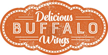 Téléchargez les photos : Délicieux Buffalo Wings Vintage signe - en image libre de droit