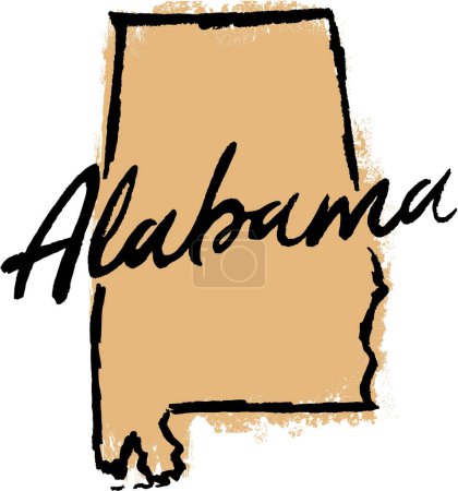 Téléchargez les photos : Croquis dessiné à la main en Alabama États-Unis - en image libre de droit