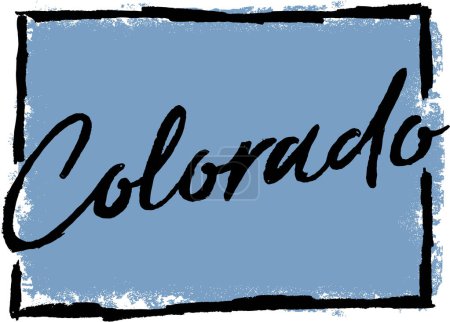Téléchargez les photos : Colorado State USA Esquisse dessinée à la main - en image libre de droit