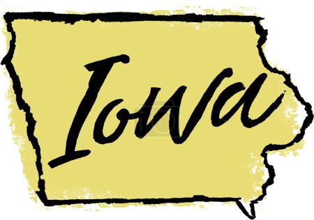 Téléchargez les photos : Iowa State USA Conception de croquis dessinés à la main - en image libre de droit