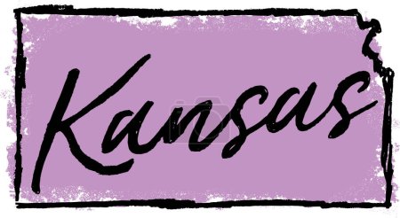 Téléchargez les photos : Croquis dessiné à la main dans l'État du Kansas aux États-Unis - en image libre de droit