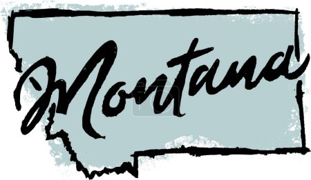 Téléchargez les photos : Montana State USA Esquisse dessinée à la main - en image libre de droit