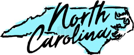 Téléchargez les photos : Caroline du Nord États-Unis dessiné à la main croquis Design - en image libre de droit