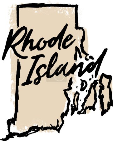 Téléchargez les photos : Rhode Island State USA Esquisse dessinée à la main - en image libre de droit
