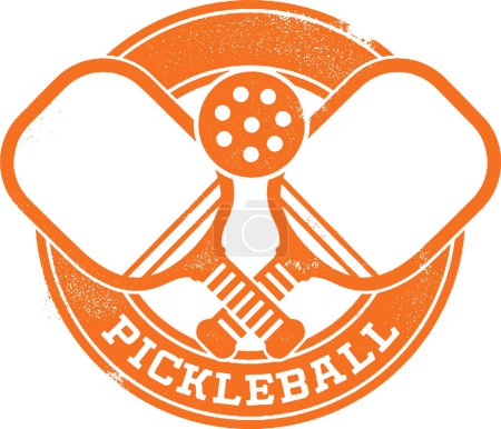 Téléchargez les photos : Style Vintage Pickleball Sport Timbre Design - en image libre de droit