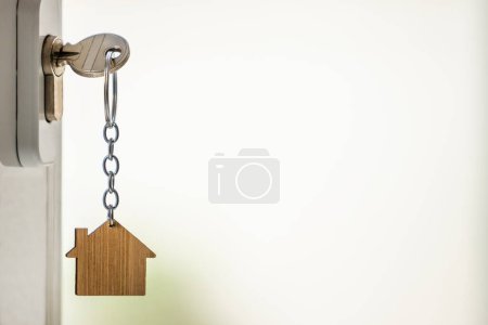Photo for Key fob in the door lock - Royalty Free Image