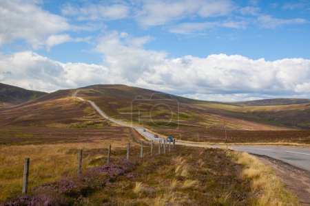 Amazing road in Cairnwell Pass  in the Scottish Highlands, Scotland.Cairnwell Pass is located on the A93 road between Blairgowrie and Braemar.