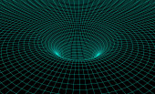 Black hole scheme with gravity grid for scientific presentation or abstract background Poster #655680480