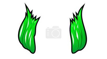 Illustration for Double mohawk haircut with rave or punk styled acid green hair - Royalty Free Image