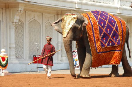 Photo for Man with Elephant On Show Hyderabad India 30th Oct 2022 - Royalty Free Image