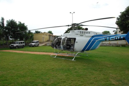 Photo for Helicopter at Parking Hyderabad India - Royalty Free Image