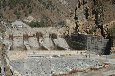 Barrage d'eau Site de construction Inde