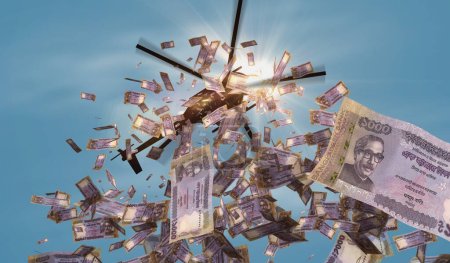 Téléchargez les photos : Billets de banque bangladais Taka l'argent de l'hélicoptère baisse. Bangladesh BDT 1000 notes abstrait 3d concept de l'inflation, l'impression de monnaie, la finance, l'économie, la crise et l'assouplissement quantitatif illustration. - en image libre de droit