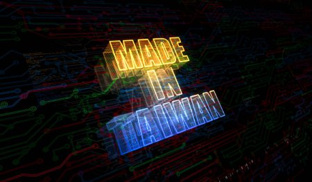 Photo for Made in Taiwan technology export symbol digital concept. cyber technology and computer background abstract 3d illustration. - Royalty Free Image