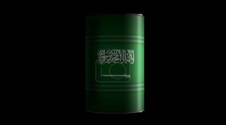 Saudi Arabia oil crude petroleum fuel barrels in row concept. Saudi Arabian petrol business and fuel extraction industrial containers 3d illustration.
