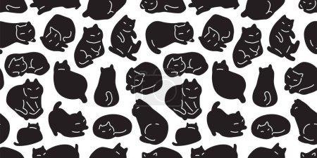 Illustration for Cat seamless pattern kitten camouflage calico vector breed neko cartoon pet gift wrapping paper tile background repeat wallpaper animal doodle illustration scarf isolated design - Royalty Free Image