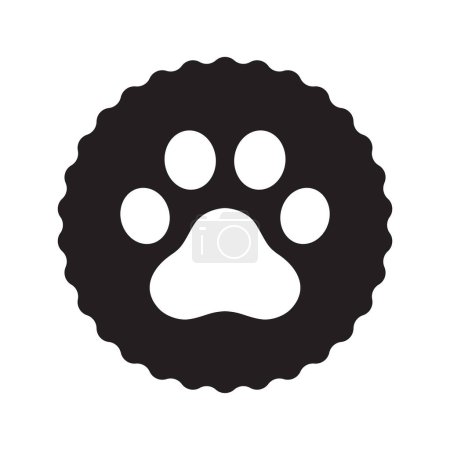 Ilustración de Perro pata icono vector oso huella gato gatito mascota pie logotipo cachorro dibujos animados símbolo carácter panqueque forma ilustración garabato clip arte diseño - Imagen libre de derechos