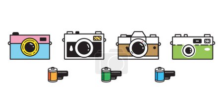 Illustration for Film camera icon vector photographer photography cartoon character doodle logo symbol tattoo stamp illustration design isolated - Royalty Free Image