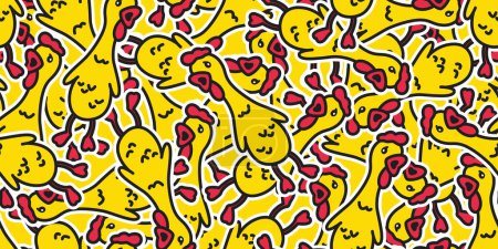 pollo patrón inconsútil pato Squeaky pollo dibujos animados aves vector mascota regalo envoltura papel doodle animal granja azulejo papel pintado repetir fondo ilustración bufanda aislado diseño