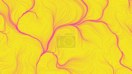 Foto de Fondo concepto abstracto amarillo. Diseño de arte digital. Fondo con rayas modernas. Rayas onduladas Color rosa y amarillo sobre textura brillante. - Imagen libre de derechos