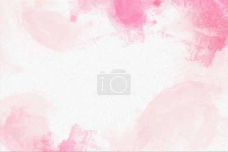 Photo for Peach, light pink watercolor, ink, abstract background texture. Brush strokes on canva - Royalty Free Image