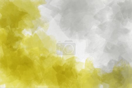 Photo for Yellow and grey watercolor, ink, abstract background. Olive abstract texture. Brush strokes on canva - Royalty Free Image