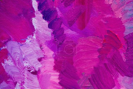 Photo for Purple oil painting. Magenta Color texture. Brushstrokes of paint. Colorful canvas. - Royalty Free Image