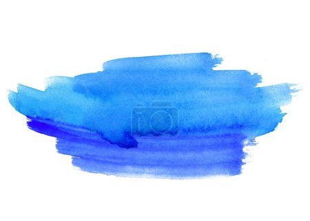 Photo for Abstract blue watercolor blot painted background. Isolated. - Royalty Free Image