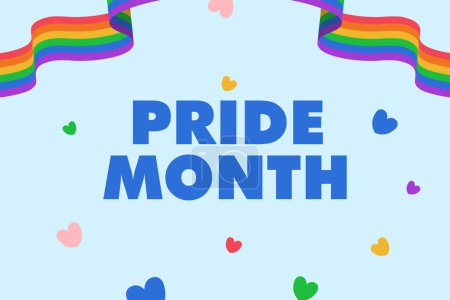 Téléchargez les photos : Fierté arc-en-ciel LGBT avec un heureux mois de fierté. Drapeau de la fierté arc-en-ciel. Coeurs colorés - en image libre de droit