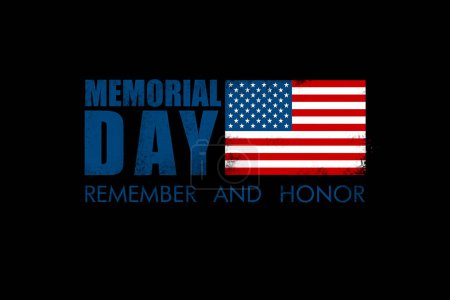Photo for American flag with the text Memorial day. Memorial Day patriotic image background - Royalty Free Image